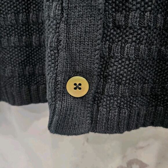J Jill Cardigan Womens XL Black Sweater Blazer Wearever Textured Button Cotton - Picture 9 of 12